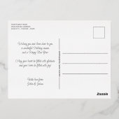 カスタムグクラシックリーンホリー赤い果実の葉 箔シーズンポストカード (裏面)