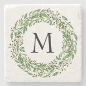 カスタムグクラシックリーンローレルリースリーフパターン ストーンコースター (正面)