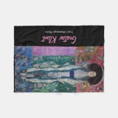 カスタムグスタフクリムトポートレートアデレブロッコバウアー フリースブランケット (正面(横))