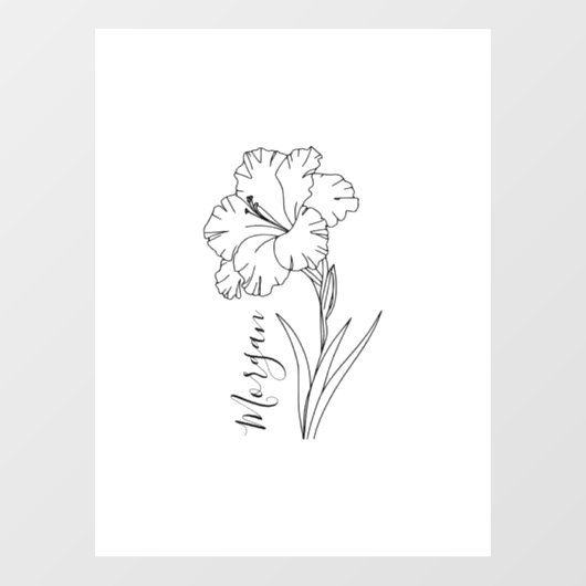 カスタムグラジオラス誕生バレ用花ギフト ウィンドウサイン (シート)