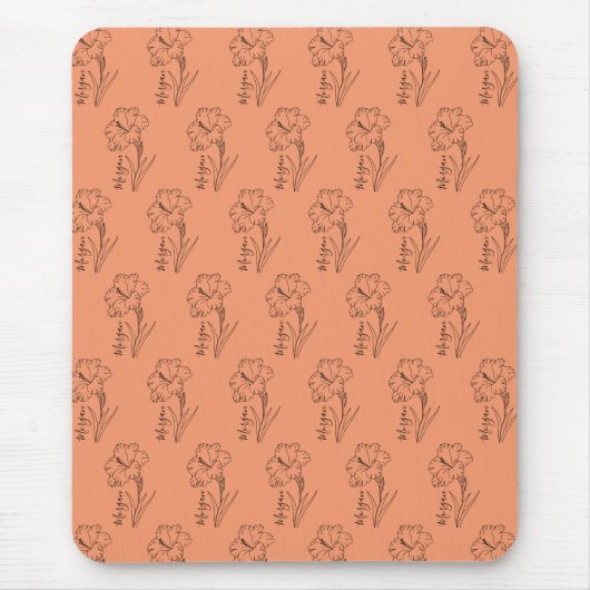 カスタムグラジオラス誕生バレ用花ギフト マウスパッド (正面)