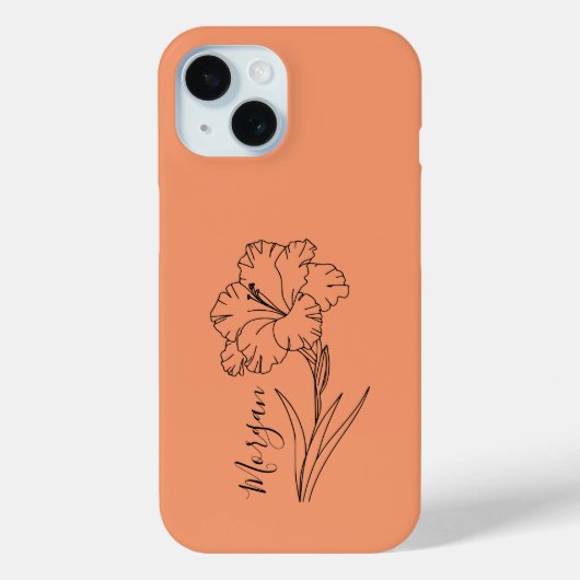 カスタムグラジオラス誕生バレ用花ギフト Case-Mate iPhoneケース (裏面)