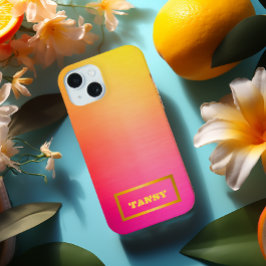 カスタムグラデーションピンクから黄色 SAMSUNG GALAXY S22ケース