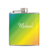 カスタムグラデーションレインボーLGBTQプライドカラフル フラスク (正面)