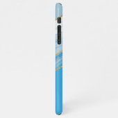 カスタムグラデーションBright Azure Blue Marble Art Pattern iPhoneケース (左側)