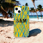 カスタムグラフィティパターン黄色、緑、青の黒 Case-Mate iPhoneケース