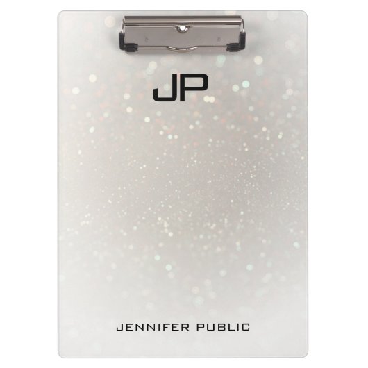 カスタムグラマモダンーモノグラムのエレガント クリップボード (正面)