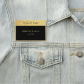 カスタムグラム金ゴールドグリッター長方形ブラッククラシック 名札 (インサイチュ)