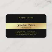 カスタムグラモールブラック&金ゴールドエレガントテンプレート 名刺 (裏面)