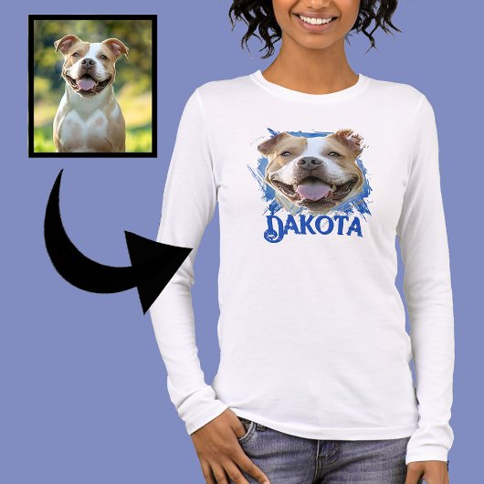 カスタムグランジモダンペットピットブル犬の写真 トライブレンドＴシャツ