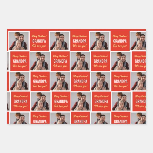 カスタムグランドパフォトおもしろい写真メリークリスマス ラッピングペーパーシート (正面2)