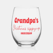 カスタムグランパズクリスマスシッピカップ ステムなしワイングラス (正面)