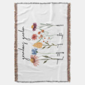 カスタムグランマズガーデンパーソナライズされた誕生日 スローブランケット (正面縦)