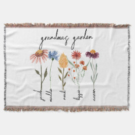 カスタムグランマズガーデンパーソナライズされた誕生日 スローブランケット