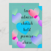 カスタムグリカラフルディングハートバレンタインデー シーズンカード (正面/裏面)