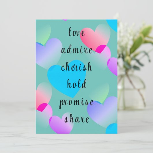 カスタムグリカラフルディングハートバレンタインデー シーズンカード (スタンド正面)