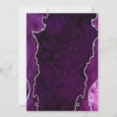 カスタムグリッターパープルアガテシルバー結婚ズ 招待状 (裏面)