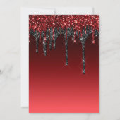 カスタムグリッターブルゴーニュブラックハッピーバースデー 招待状 (裏面)