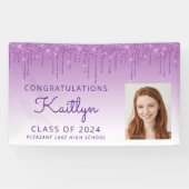 カスタムグリッター水滴の卒業 横断幕 (横)