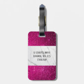 カスタムグリッター白い大理石プリントラゲージタグ ラゲッジタグ (裏面縦)