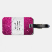 カスタムグリッター白い大理石プリントラゲージタグ ラゲッジタグ (裏面横)