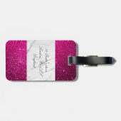 カスタムグリッター白い大理石プリントラゲージタグ ラゲッジタグ (裏面横)