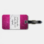 カスタムグリッター白い大理石プリントラゲージタグ ラゲッジタグ (裏面横)