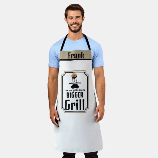 カスタムグリルBBQ父の日エプロン - 引用文ギフト エプロン (着用した状態)