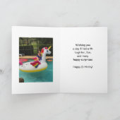 カスタムグリーティングカード、ピンク、6誕生日 カード (内部)