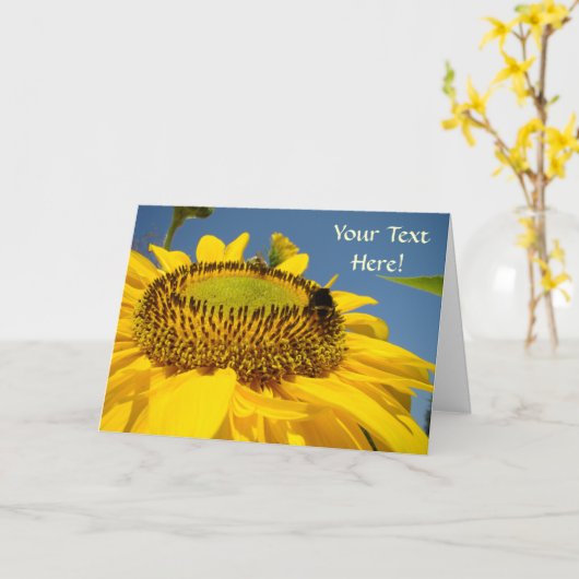 カスタムグリーティングカードSunFlowerテキストはこちら！ カード (黄色い花)