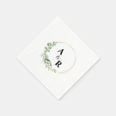 カスタムグリーナリーカップル結婚イニシャルの紙 スタンダードカクテルナプキン (角)