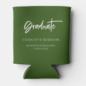 カスタムグリーンとホワイト卒業パーティークーラーボックス 缶クーラー (正面)