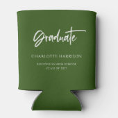 カスタムグリーンとホワイト卒業パーティークーラーボックス 缶クーラー (裏面)