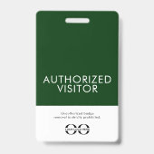 カスタムグリーンの認証済み訪問者バッジ(ロゴ付き) バッジ (裏面)