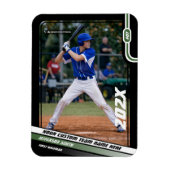 カスタムグリーンの野球選手 マグネット (縦)