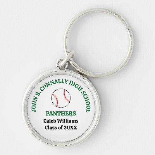 カスタムグリーンの高校野球選手グッズ キーホルダー (正面)