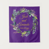 カスタムグリーンウェディングレセプションフォトブースプロップ タペストリー (正面)