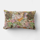 カスタムグリーンオレンジピンクオイスターシェルデザイン ランバークッション (正面)