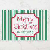 カスタムグリーンクリスマス食品の瓶ギフトラベル フードラベル (シングルラベル)