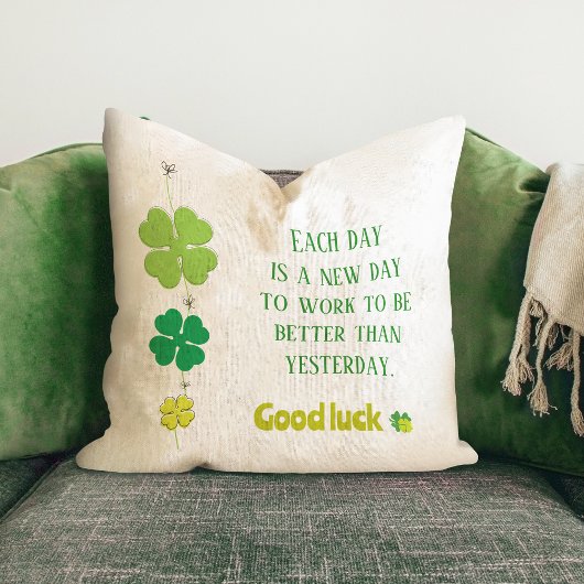 カスタムグリーンクローバ離れー装飾用クッション クッション