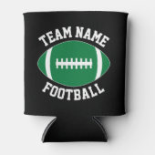 カスタムグリーンサッカーチーム名パーソナライズされた文字 缶クーラー (正面)