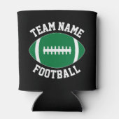 カスタムグリーンサッカーチーム名パーソナライズされた文字 缶クーラー (裏面)