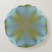 カスタムグリーンシアン設計円枕 ラウンドクッション (裏面)