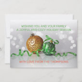 カスタムグリーンシルバー金ゴールドツリーオーナメント シーズンカード (裏面)