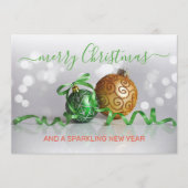 カスタムグリーンシルバー金ゴールドツリーオーナメント シーズンカード (正面)