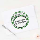 カスタムグリーンジンガム漬け瓶/蓋ラベル ラウンドシール (封筒)