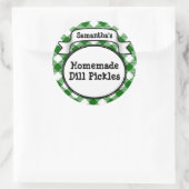 カスタムグリーンジンガム漬け瓶/蓋ラベル ラウンドシール (バッグ)