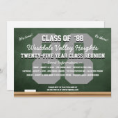 カスタムグリーンチョークボード高校懇親会 招待状 (正面/裏面)