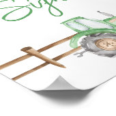 カスタムグリーントラクター標識 ポスター (角)