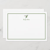 カスタムグリーンハミングバードノートカード ノートカード (正面/裏面)